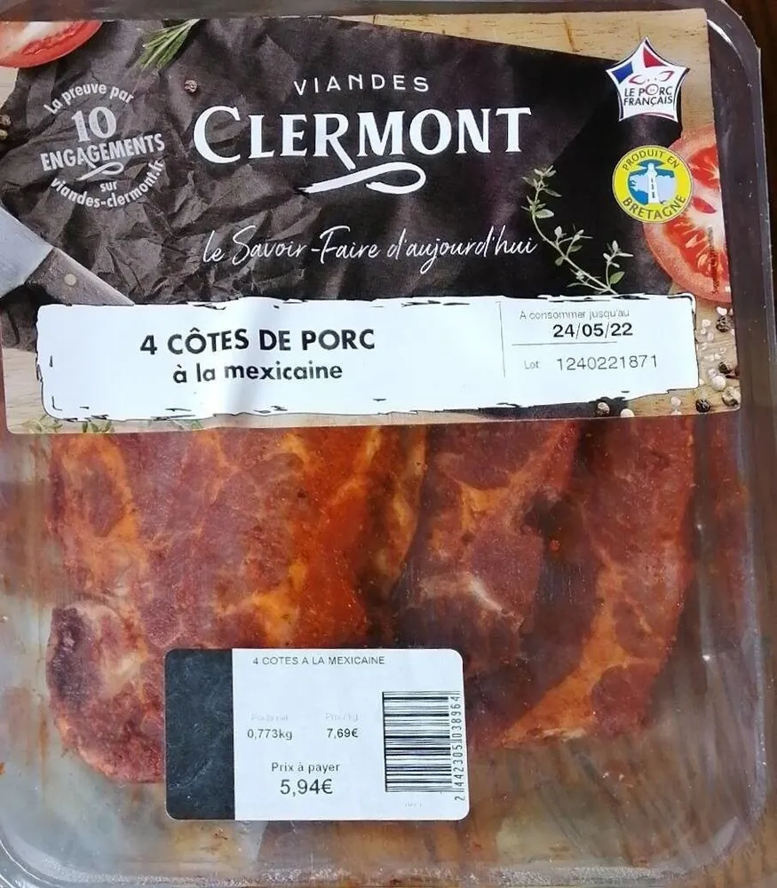 Côte de porc à la mexicaine