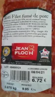 Rôti filet fumé de porc