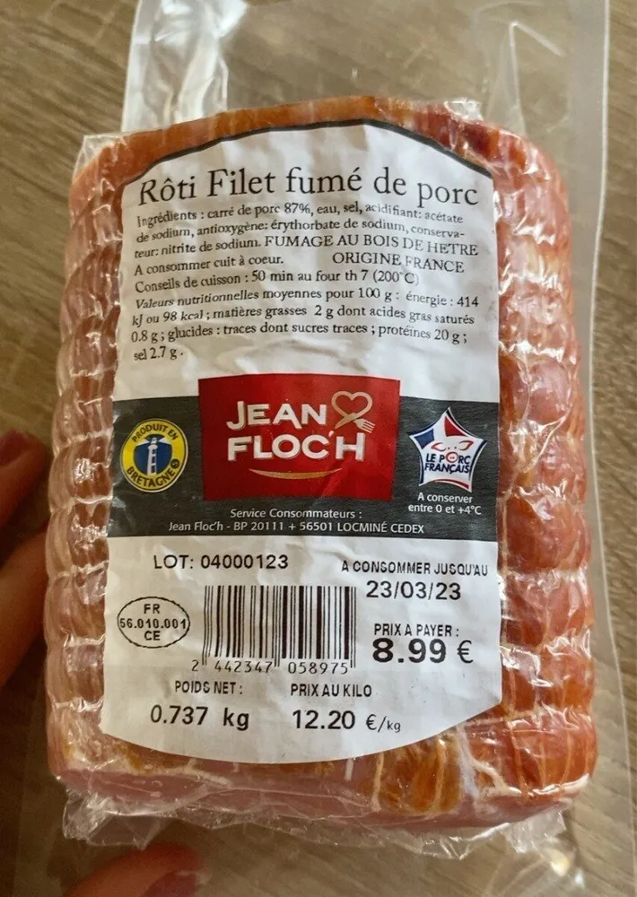 Roti filet fume de porc