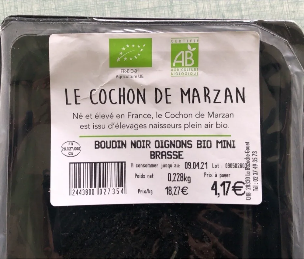 Boudin noir oignons bio mini brasse