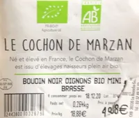 Boudin noir oignons bio mini