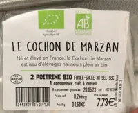 Poitrine bio fumée salée au sel sec