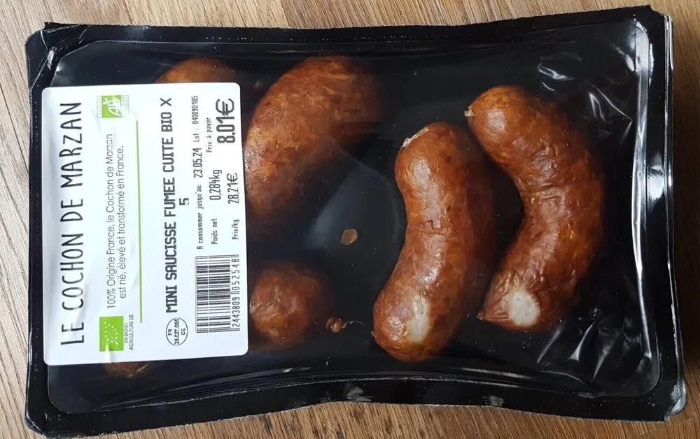 Mini Saucisses Fumées Cuite bio