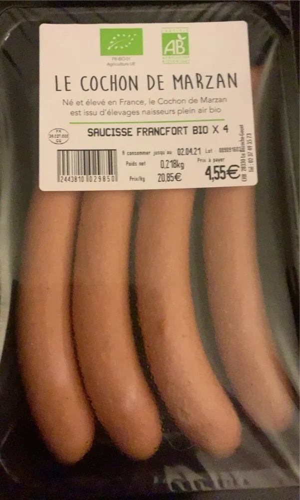 Saucisse francfort bio