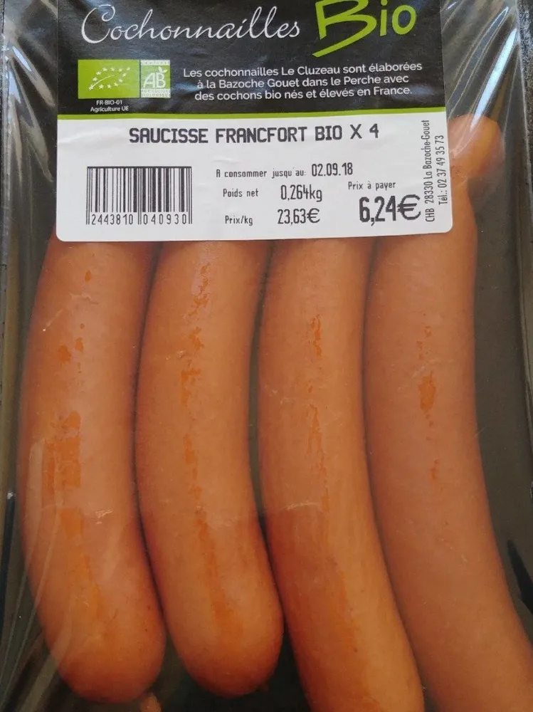 Saucisses francfort bio x4