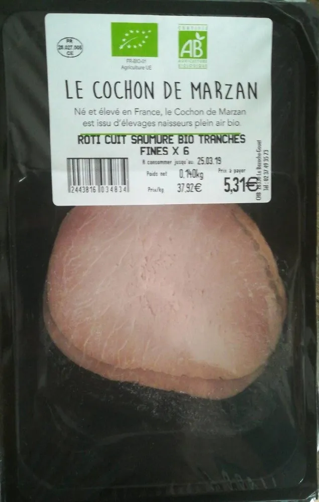 Rôti cuit saumure bio tranches fines