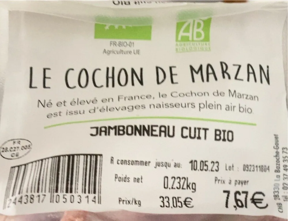 Jambonneau cuit Bio