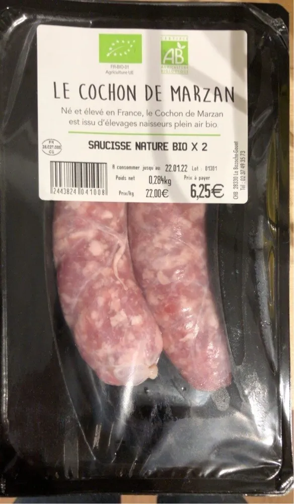Saucisse Nature bio