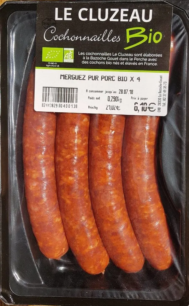 MERGUEZ PUR PORC BIO X 4