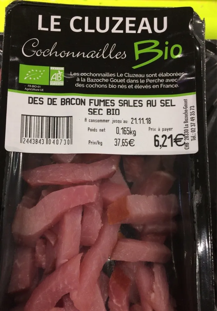 Des de bacon fumes sales sec