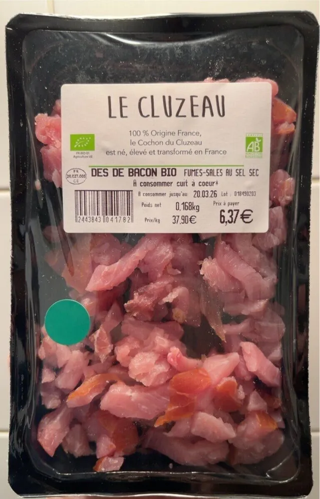 Dés de bacon bio