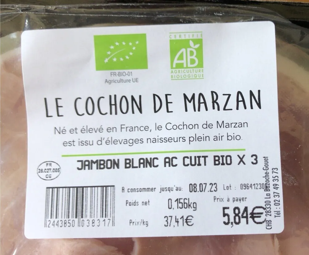 Jambon blanc cuit