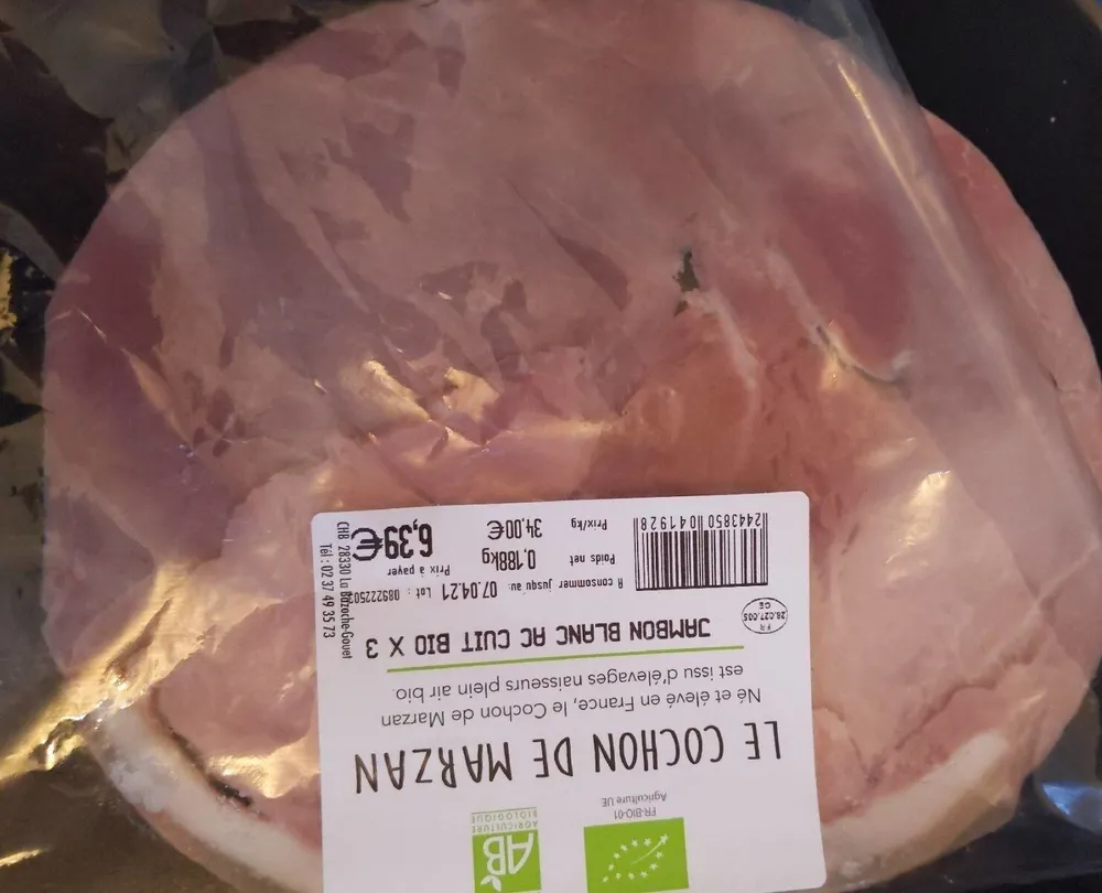 Jambon blanc AC cuit BIO X3