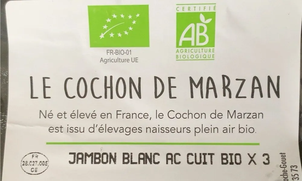 Jambon blanc AC cuit Bio