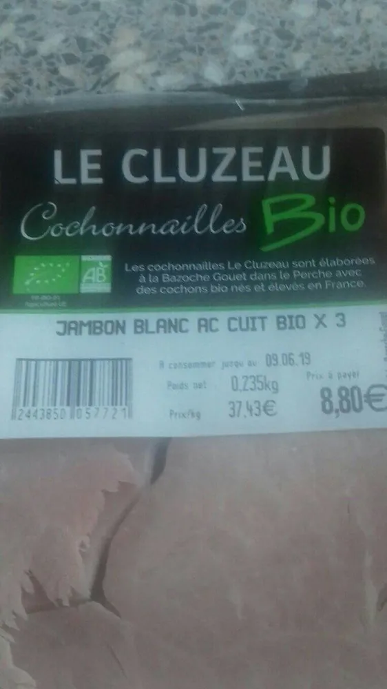 Jambon blanc bio
