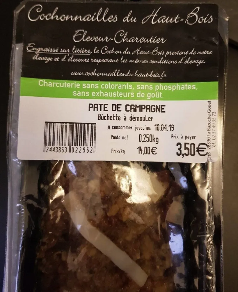 Paté de campagne Bûchette à démouler