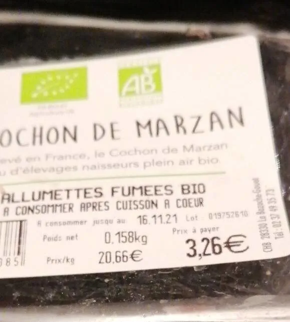 Allumettes fumées bio