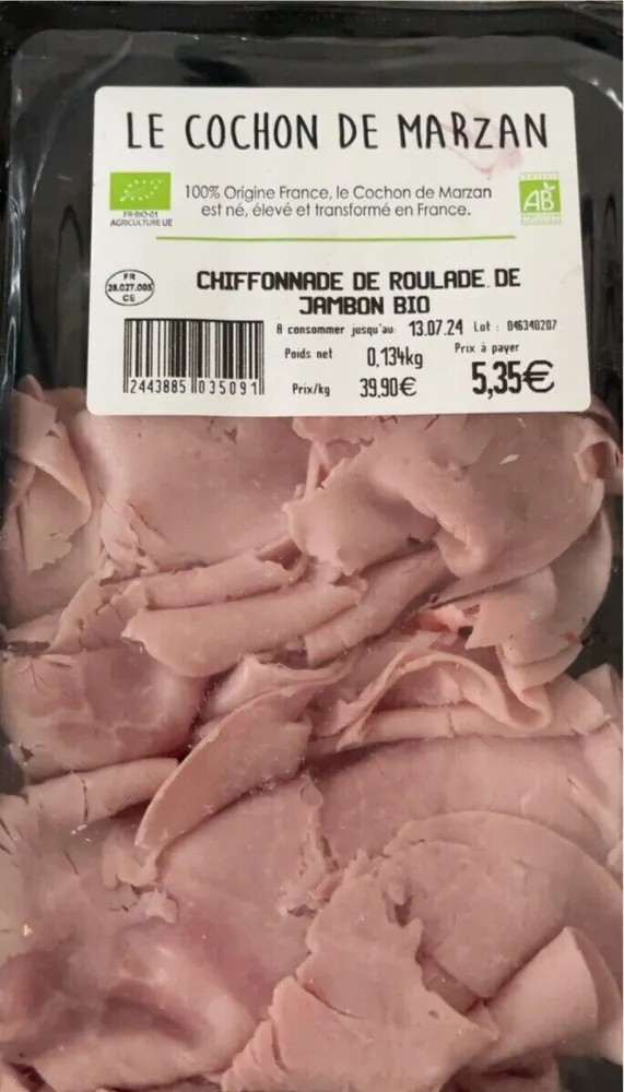 Chiffonnade jambon bio