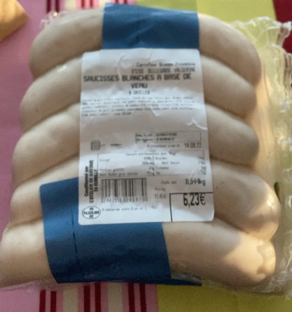 Saucisses blanches a base de veau