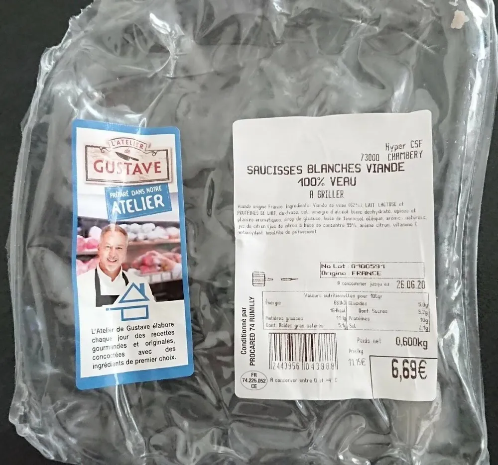 Saucisses blanches de veau