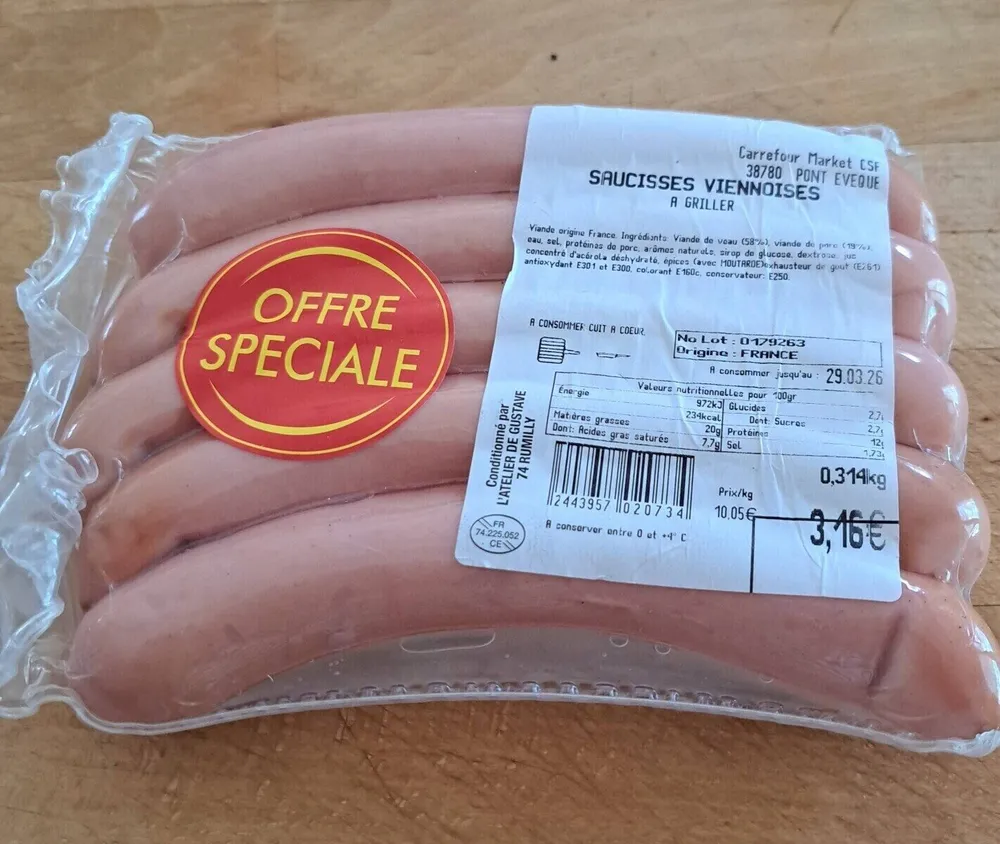 Saucisse viennoise à griller