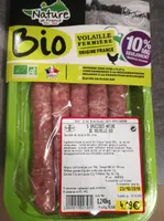 Saucisses nature de volaille Bio