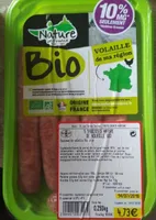 5 saucisses nature de volaille bio