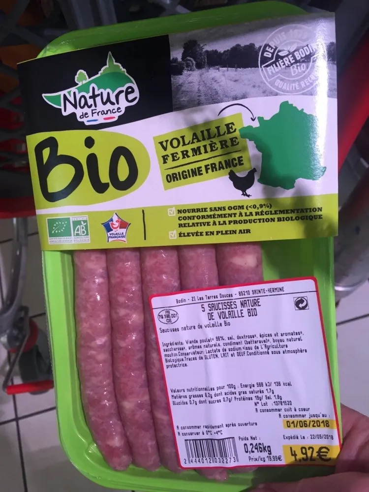 Saucisses volailles bio