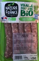 Saucisse nature de volaille bio