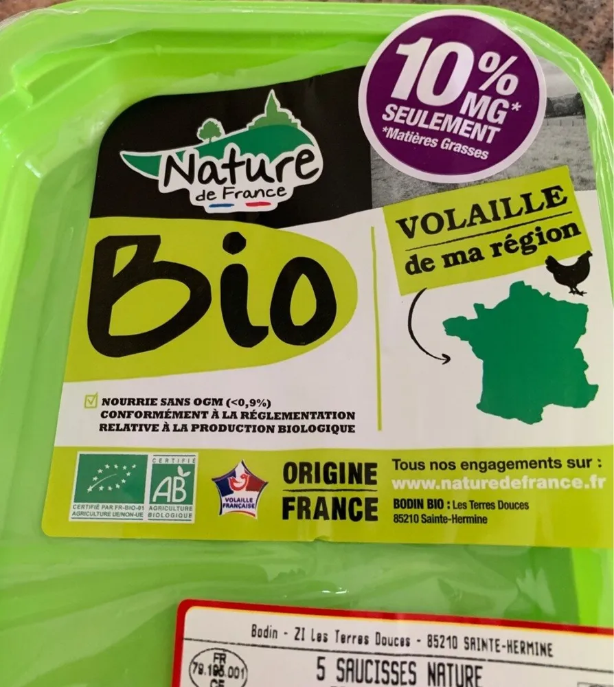 Saucisses de volaille bio