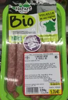 Saucisse nature de volaille bio