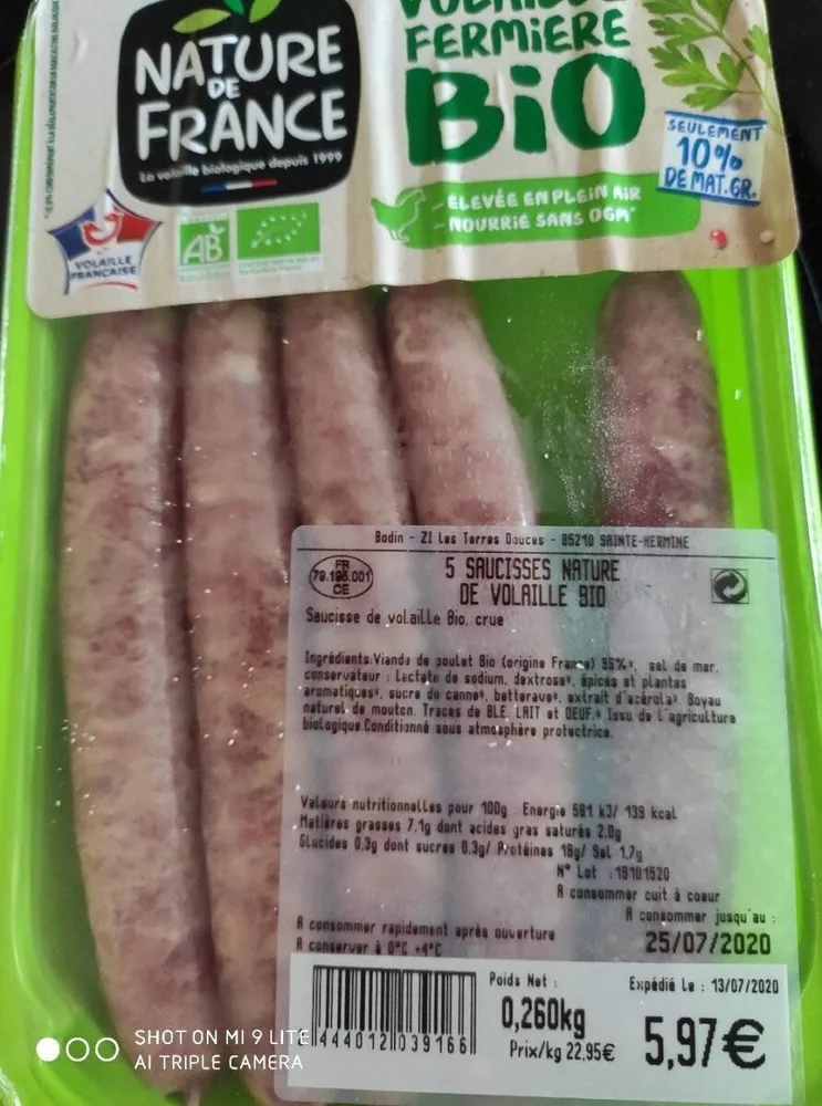 Saucisse de volaille