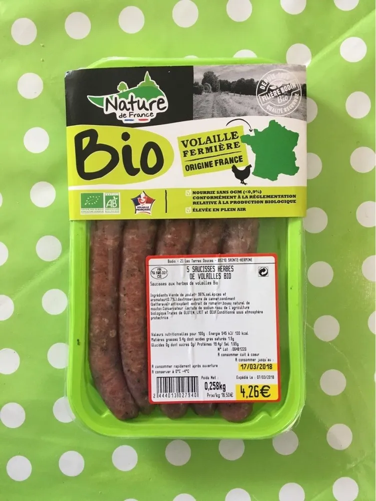 Saicisses aux herbes de volailles