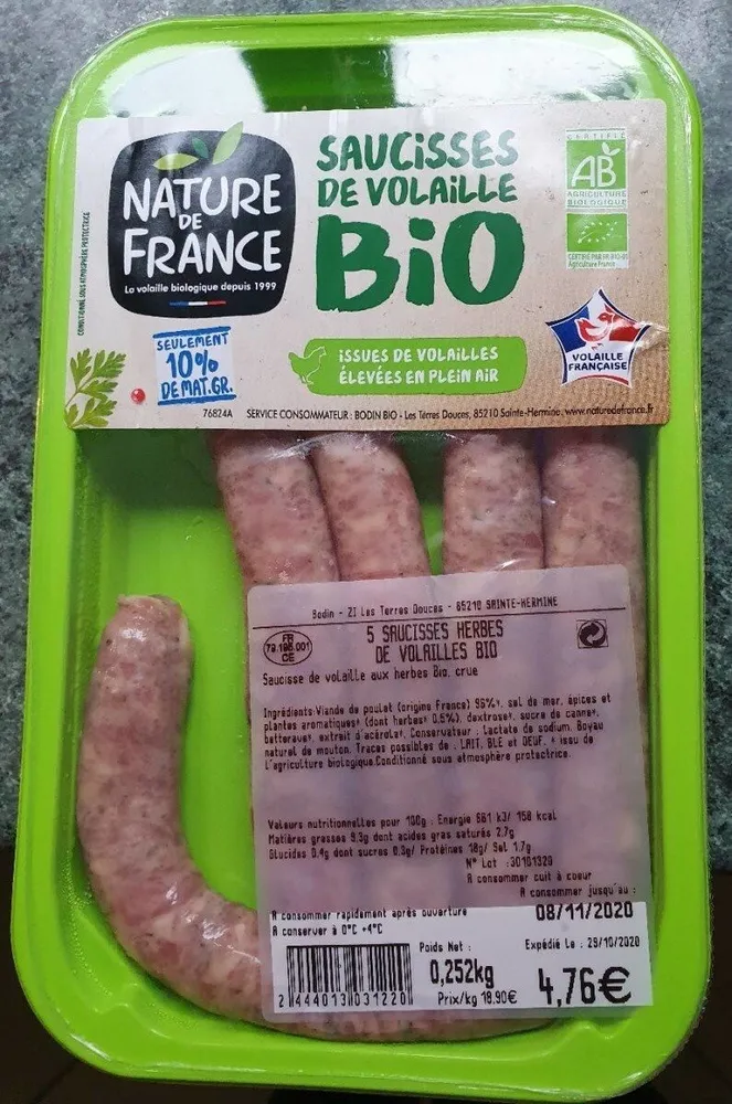 Saucisses de volaille