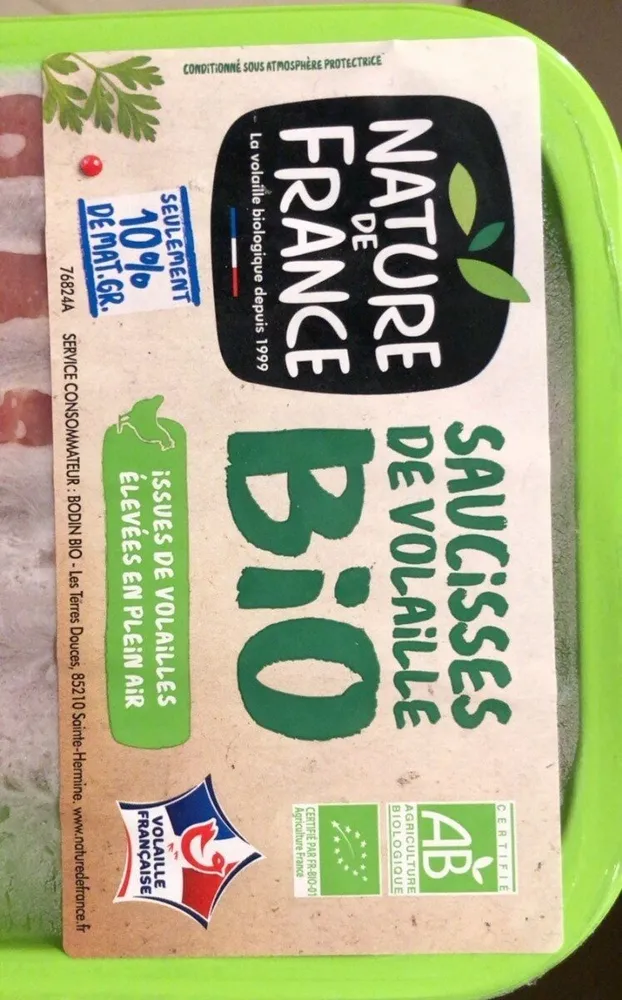 Saucisse de volaille bio