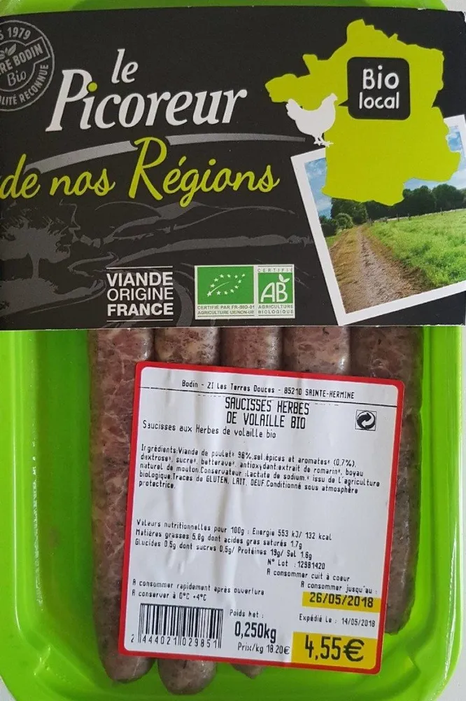 Saucisses herbes de volaille bio
