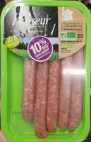 Saucisse nature de volaille biologique