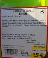 Saucisses de volaille