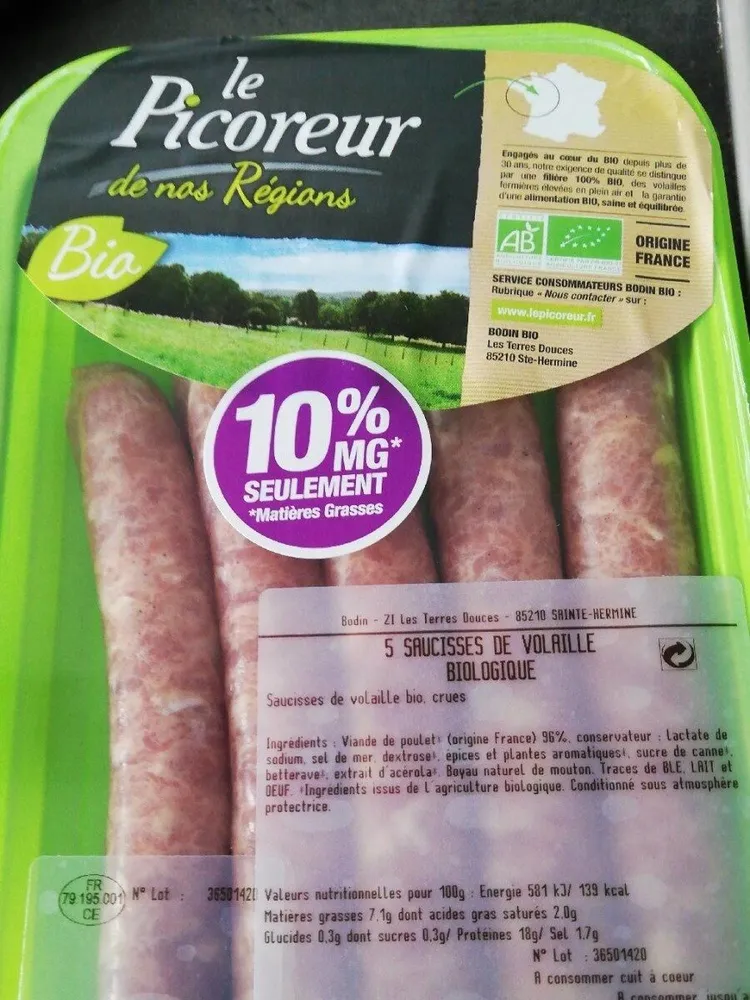 Saucisses de volaille bio