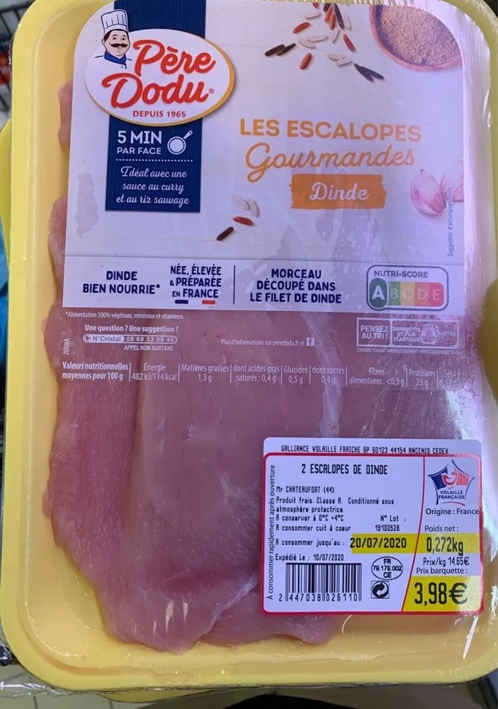 Escalopes gourmandes de Dinde