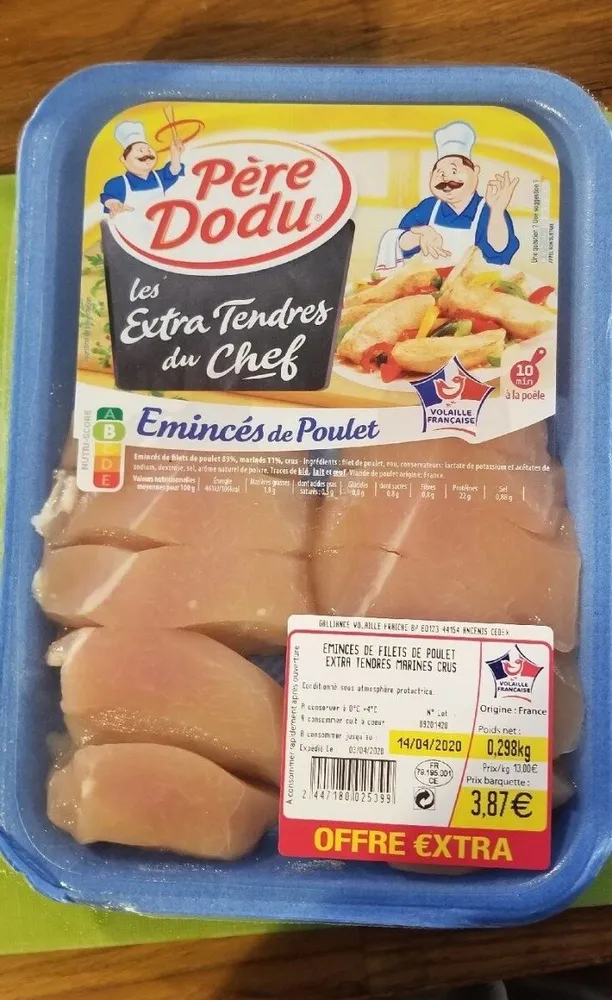Émincés de poulet extra tendres