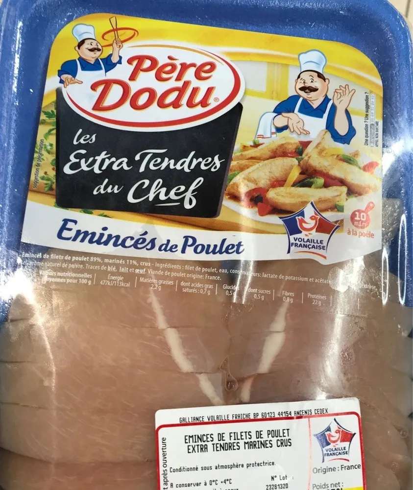 Eminces de poulet