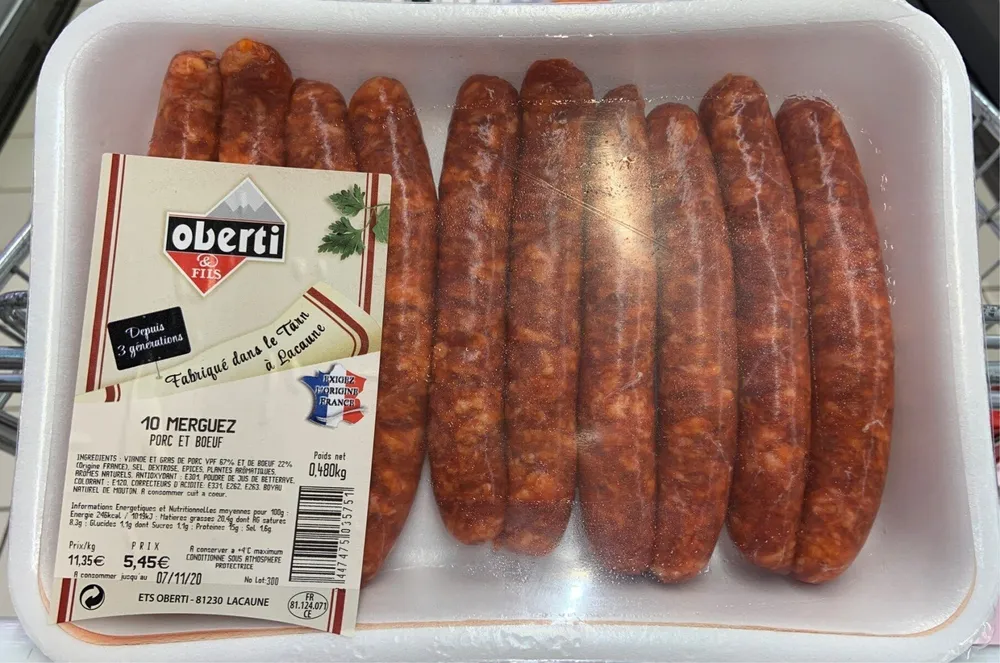 Merguez porc et boeur