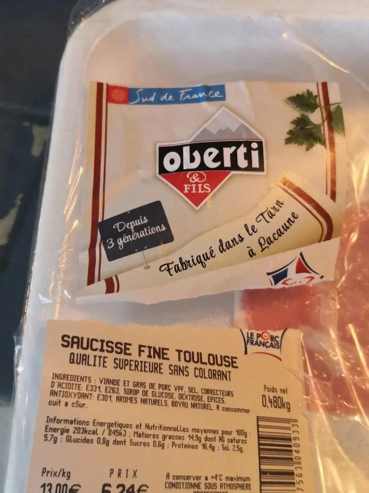 Saucisse fine Toulouse