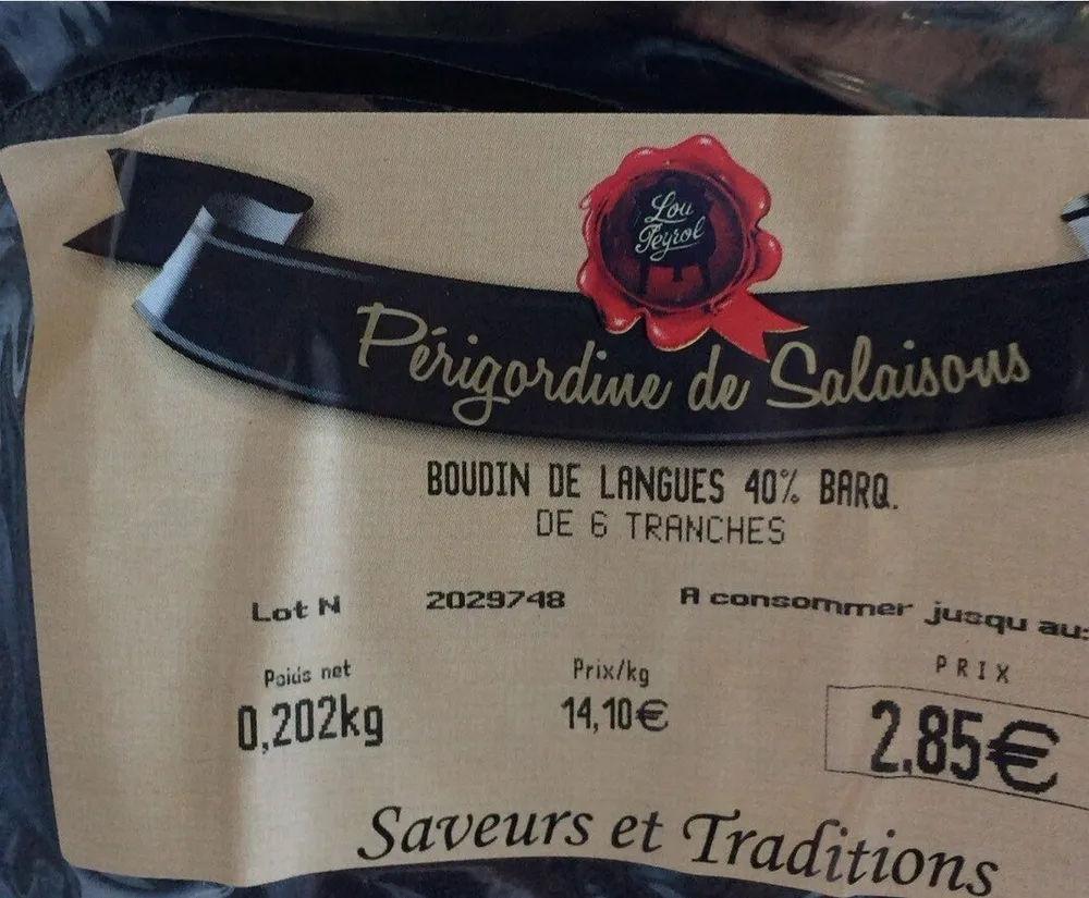 Boudin de langue