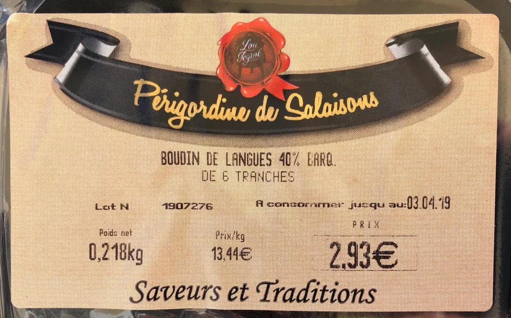 Boudin de langue