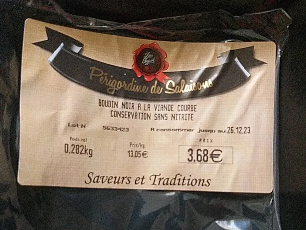 Boudin noir à la viande