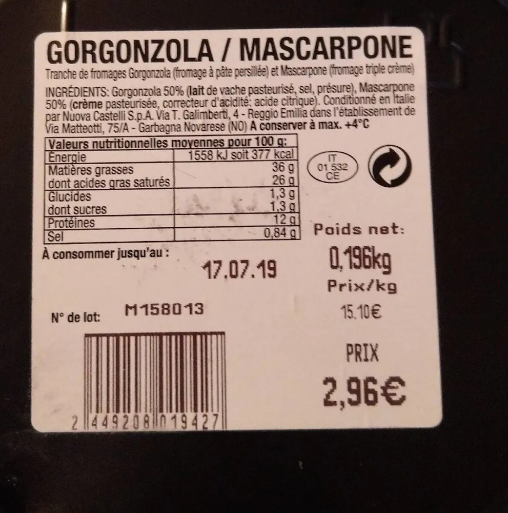 Gorgonzola mascarpone