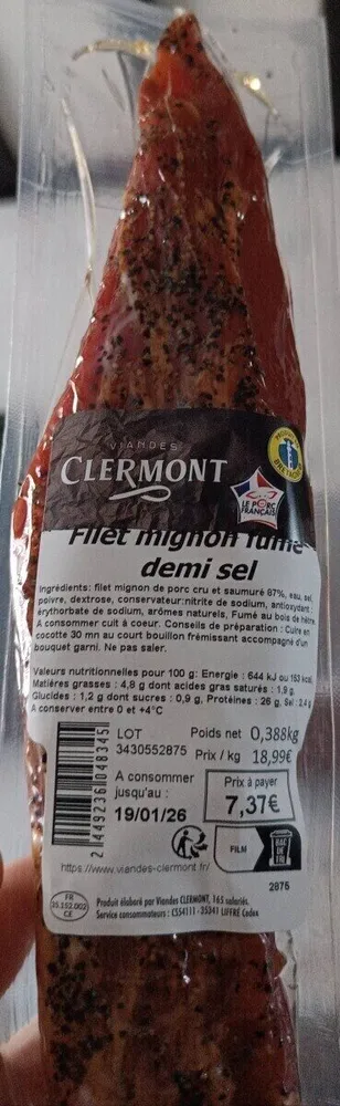 Filet mignon fumé demi sel