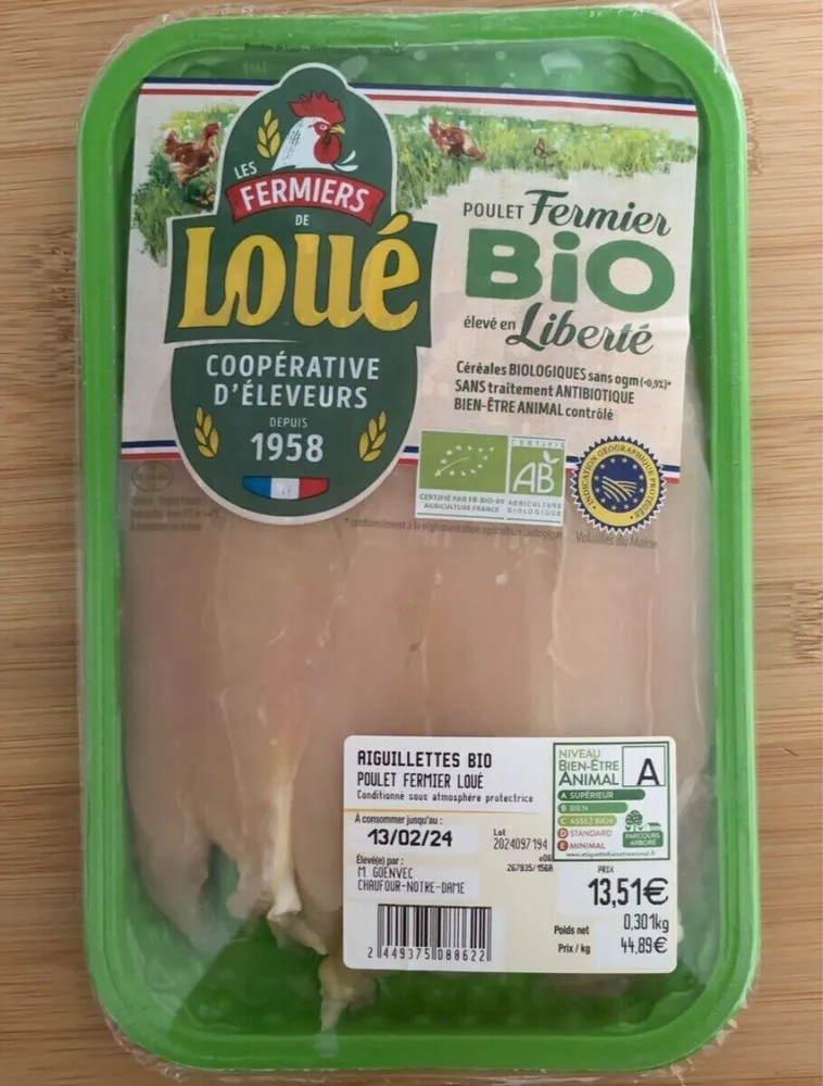 Aiguillettes de poulet fermier